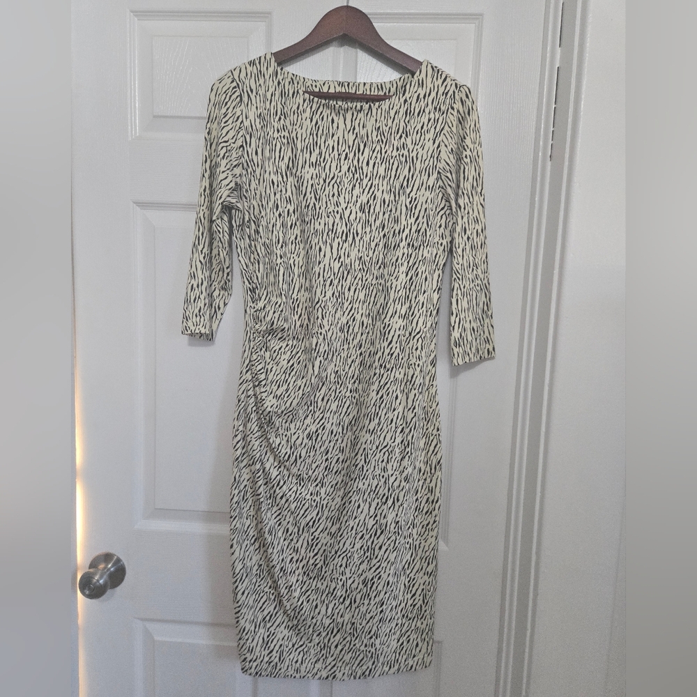 J. McLaughlin Zebra Print Long Sleeve Dress
